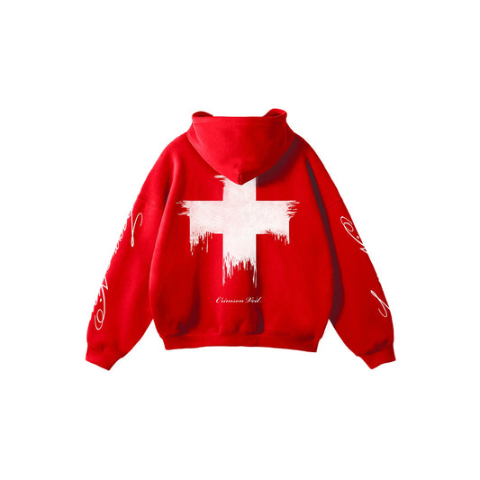 Crimson Veil Oversized Hoodie - Zeornien's Limited Edition